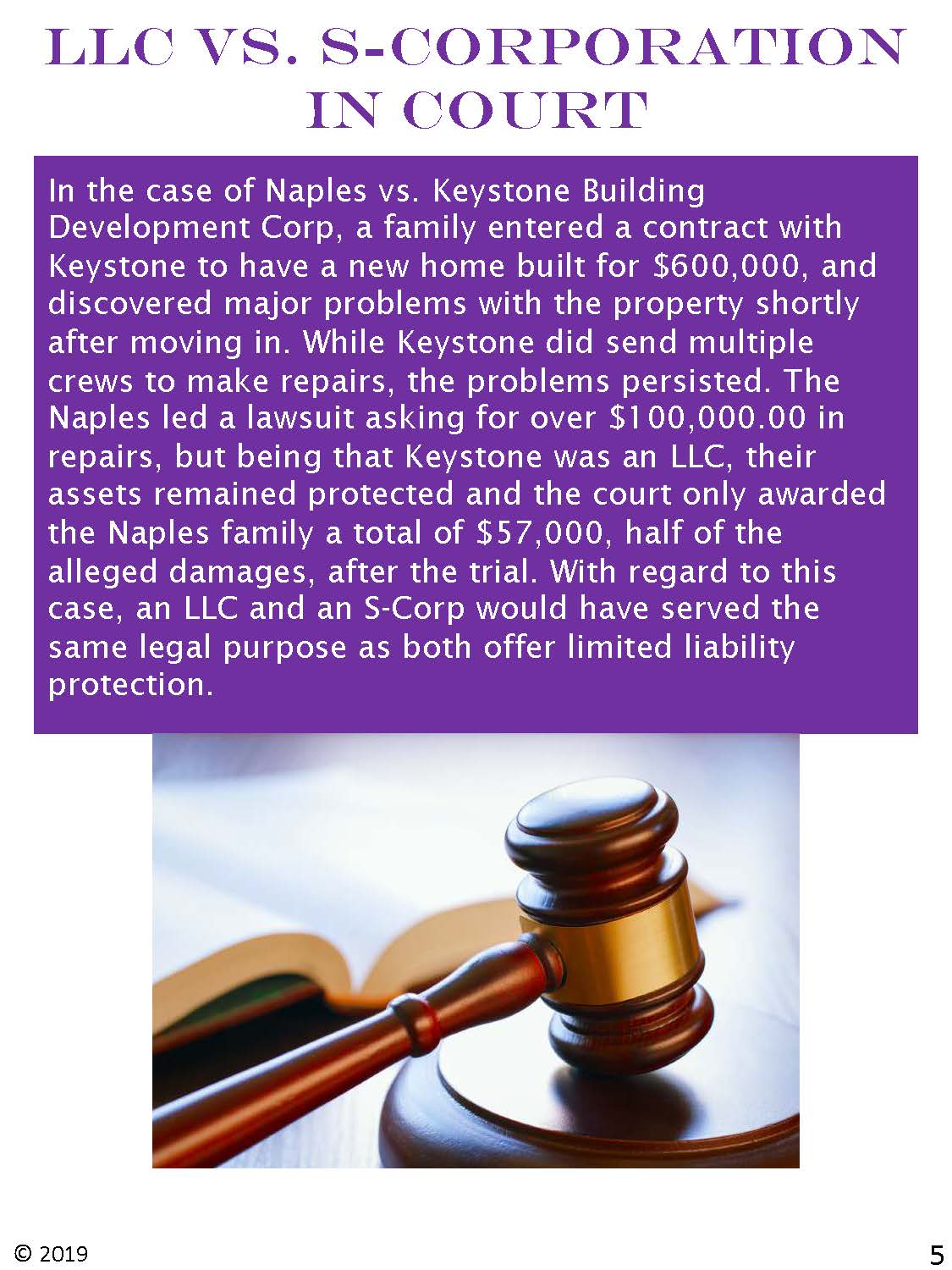 LLC vs S-corporation in court