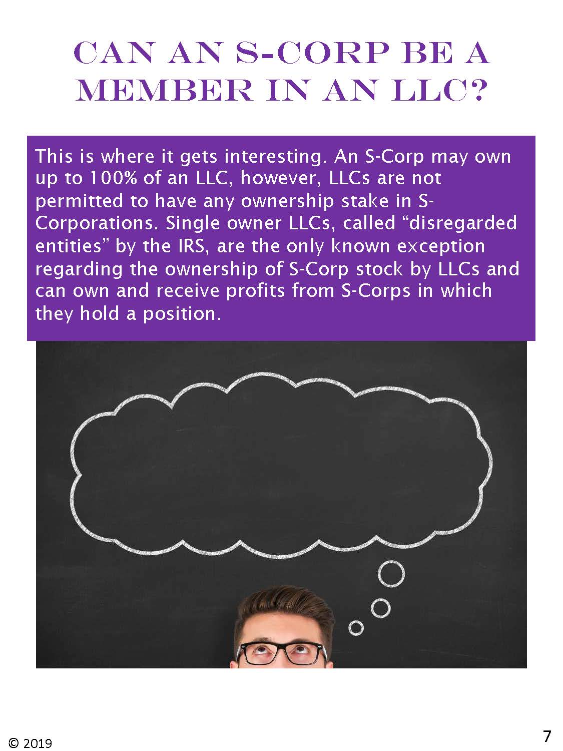 Can an S-corporation be a member in an LLC?